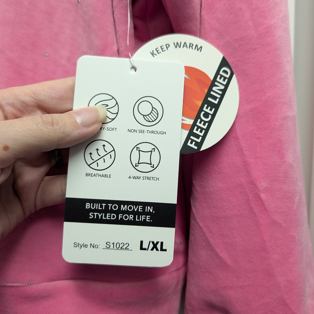 ✨NWT✨Pink Velour Zip-Up Jacket and Pants Set - Picture 6 of 8